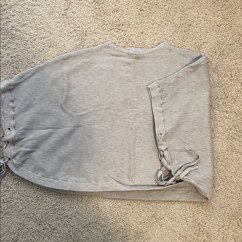 Poof! Gray Striped Women's Sweater
